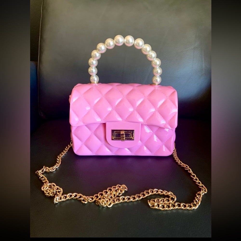Pink Plastic Crossbody Purse